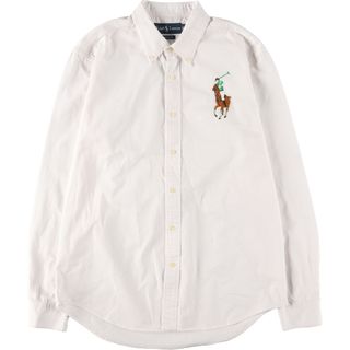 ラルフローレン(Ralph Lauren)の古着 90年代 ラルフローレン Ralph Lauren CLASSIC FIT ビッグポニー 長袖 ボタンダウンシャツ USA製 メンズL ヴィンテージ /eaa452485(シャツ)