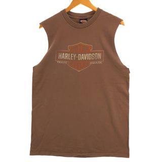 ハーレーダビッドソン(Harley Davidson)の古着 ハーレーダビッドソン Harley-Davidson カットオフ モーターサイクル バイクTシャツ USA製 メンズL /eaa313958(Tシャツ/カットソー(半袖/袖なし))