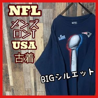 NFL ネイビー 2XL ゆるだぼ メンズ ロンT 古着 90s 長袖 Tシャツ(Tシャツ/カットソー(七分/長袖))