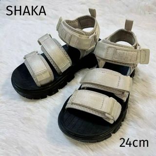 シャカ(SHAKA)の極美品★シャカ　ネオバンジー　NEO BUNGY AT  ベージュ　ブラック(サンダル)