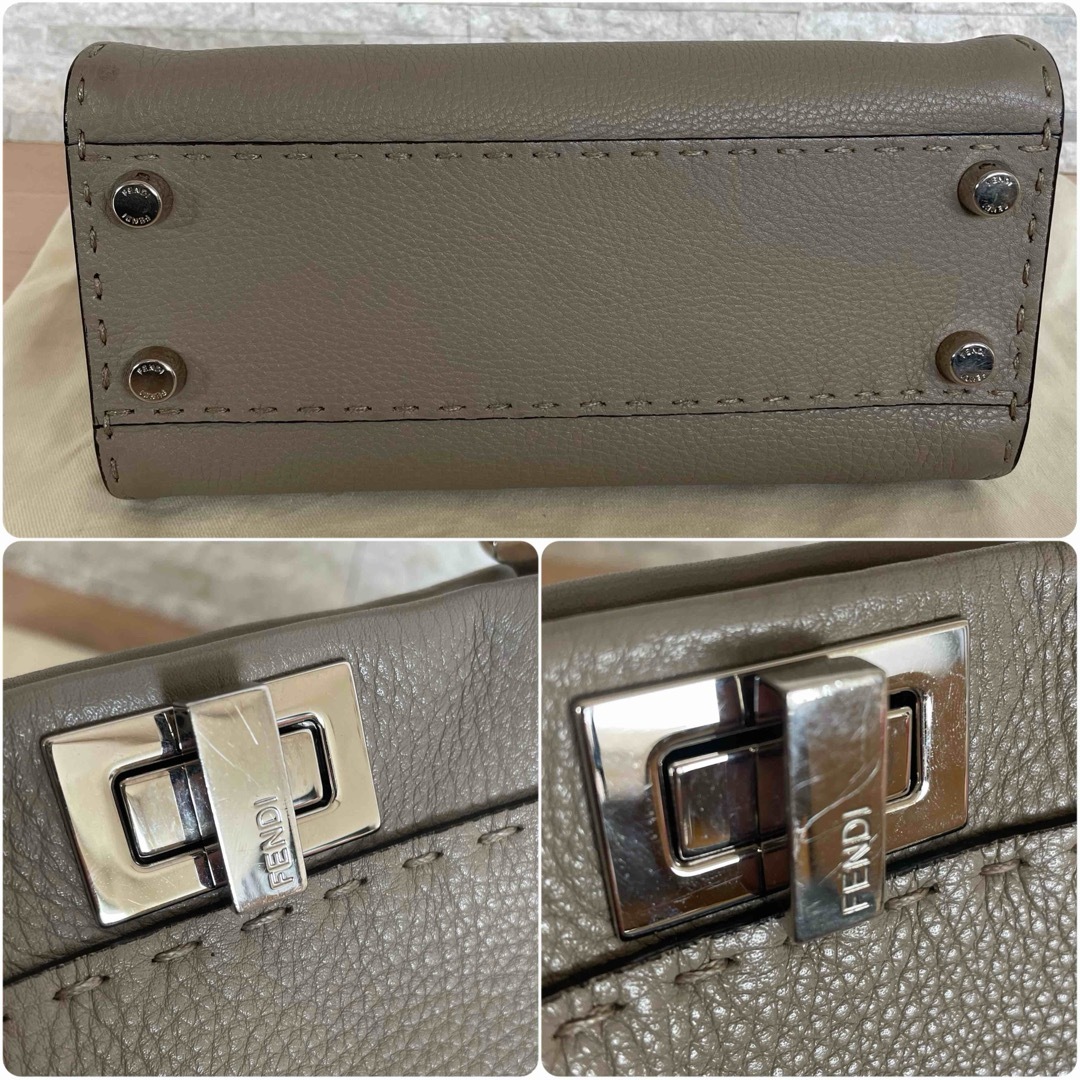 FENDI - フェンディ ピーカブー スモール セレリア グレー FENDI - フェンディ ピーカブー スモール セレリア グレー