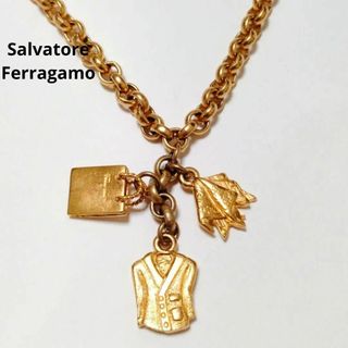 サルヴァトーレフェラガモ(Salvatore Ferragamo)の美品　サルヴァトーレフェラガモ　ネックレス　ヴィンテージ　ゴールド(ネックレス)