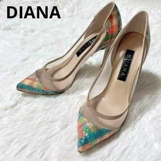 ダイアナ(DIANA)の希少★ダイアナ　パンプス　ハイヒール　ポインテッド　チェック　ラメ　日本製(ハイヒール/パンプス)