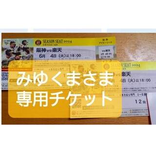 ハンシンタイガース(阪神タイガース)の野球チケット(みゆくまさま用)(野球)
