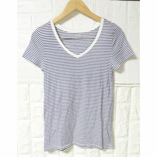 ギャップ(GAP)のGap レディースS、薄手ストライプVネック半袖Tシャツ(Tシャツ(半袖/袖なし))