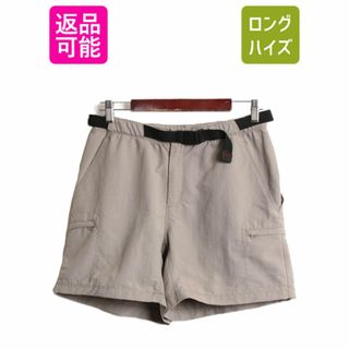 ザノースフェイス(THE NORTH FACE)のノースフェイス ナイロン カーゴ ショートパンツ レディース M 古着 The North Face アウトドア ショーツ 短パン 半パン ベルト付き カーキ(ショートパンツ)