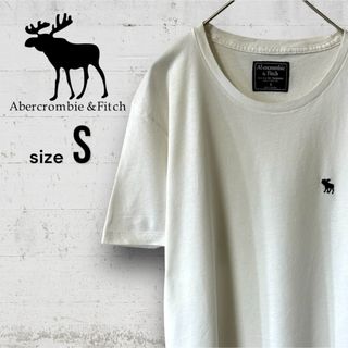 アバクロンビーアンドフィッチ(Abercrombie&Fitch)の美品 アバクロンビー&フィッチ メンズ 半袖  Tシャツ S ホワイト アバクロ(Tシャツ/カットソー(半袖/袖なし))