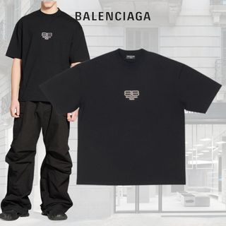 BALENCIAGA(Tシャツ/カットソー(半袖/袖なし) ・ ブラック/黒色 BALENCIAGA(Tシャツ/カットソー(半袖/袖なし) ・ ブラック/黒色