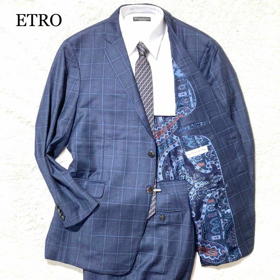 ETRO - 【未使用級】ETRO エトロ オーダメイド スーツ ネイビー ETRO - 【未使用級】ETRO エトロ オーダメイド スーツ ネイビー