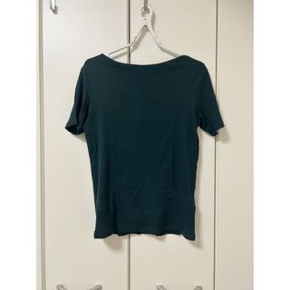 ザラ(ZARA)のZARA ザラ 半袖 リブtシャツ 深緑 オフショル ワンショル タイト 緑(Tシャツ(半袖/袖なし))