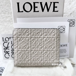LOEWE - ロエベ 美品 アナグラム リピート コンパクト ジップ ウォレット 二つ折 財布