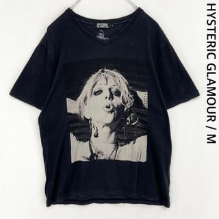 ヒステリックグラマー(HYSTERIC GLAMOUR)のヒステリックグラマー　コートニーラブ　Vネック　両面プリント　半袖Tシャツ　M(Tシャツ/カットソー(半袖/袖なし))