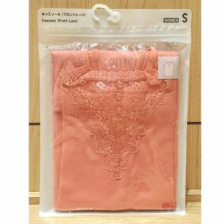 ユニクロ(UNIQLO)のUNIQLO キャミソール フロントレース  Sサイズ ピンク バスト77～83(キャミソール)