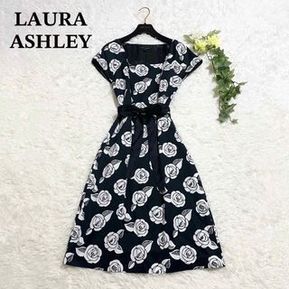 LAURA ASHLEY - 極美品 希少サイズ ローラアシュレイ 花柄ロングワンピース バラ 2XL