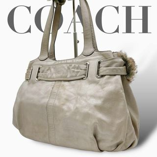 コーチ(COACH)のCOACH コーチ ハンドバッグ トートバッグ ファー Q076(ハンドバッグ)