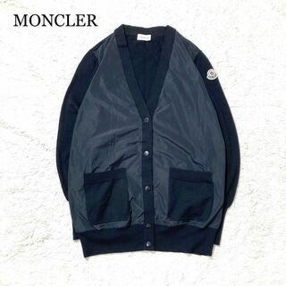 モンクレール(MONCLER)の【極美品】MONCLER カーディガン セーター ブラック 切替 tricot(カーディガン)