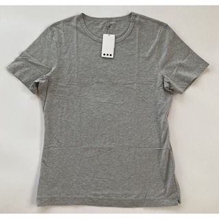 スリードッツ(three dots)のthree dots 米国製 半袖Tシャツ L グレー 新品タグ付き(Tシャツ/カットソー(半袖/袖なし))