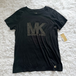 マイケルコース(Michael Kors)の未使用　マイケルコース　Tシャツ　レディース　M 黒　ロゴ　スタッズ　金　半袖(Tシャツ(半袖/袖なし))
