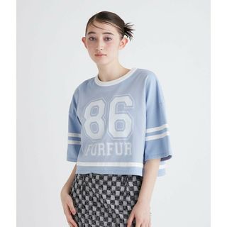 ファーファー(fur fur)のFURFUR(ファーファー)オーバーフットボールTシャツ　サックス(Tシャツ/カットソー(半袖/袖なし))