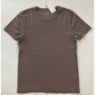 スリードッツ(three dots)のthree dots 米国製 半袖Tシャツ L ブラウン 新品タグ付き(Tシャツ/カットソー(半袖/袖なし))