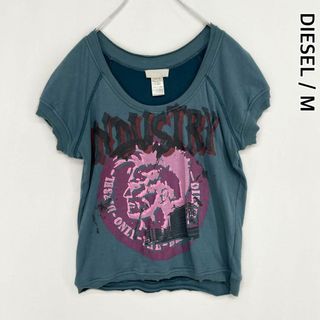 DIESEL - DIESEL　ディーゼル　オールド　ダメージ加工　プリント　半袖カットソー　M