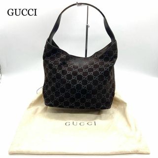 グッチ(Gucci)の【美品】GUCCI グッチ ハンドバッグ ベロア スウェード ブラウン GG(ハンドバッグ)