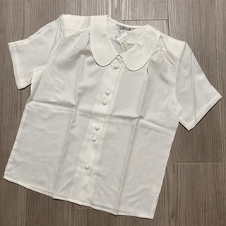 丸襟 半袖 白シャツ(シャツ/ブラウス(半袖/袖なし))