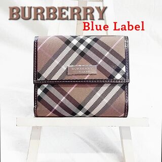 バーバリーブルーレーベル(BURBERRY BLUE LABEL)の良品 バーバリー がま口 折財布 ノバチェック ブルーレーベル BURBERRY(財布)