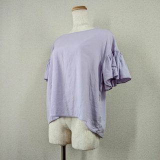 スローブイエナ(SLOBE IENA)の【スローブイエナ】カットソー　半袖　フリル　ギャザー　紫　ゆったり(Tシャツ(半袖/袖なし))