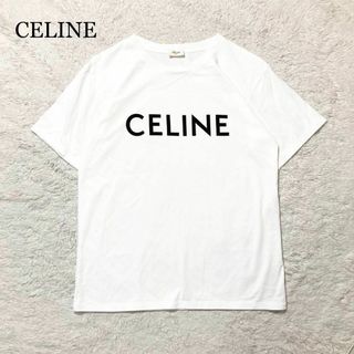 【極美品】CELINE セリーヌ Tシャツ 半袖 ホワイト ロゴ オーバーサイズ