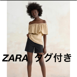 ザラ(ZARA)のZARA オフショルダー　ブラウス　タグ付き　新品　トップス　フリルシャツ(シャツ/ブラウス(半袖/袖なし))