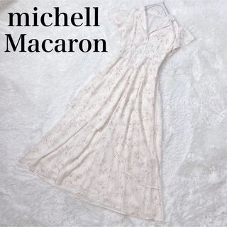 ミシェルマカロン(michellMacaron)のmichellMacaronシフォンリアフラワーマキシワンピース ロング S(ロングワンピース/マキシワンピース)