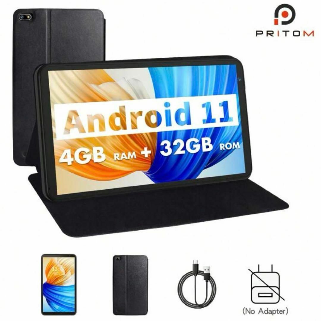 タブレット Android11 7インチ 32GBROM レザーケース付き