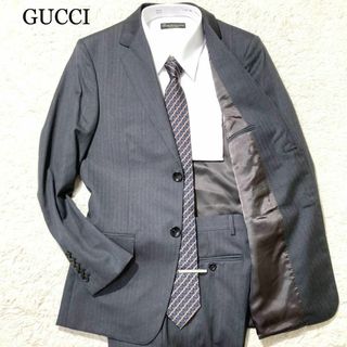 グッチ(Gucci)の【現行☆未使用級】GUCCI グッチ スーツ ストライプ ヘリンボーン 44R(その他)