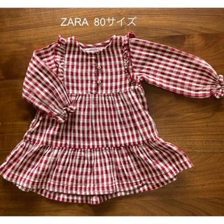 ザラキッズ(ZARA KIDS)のガールズ　チュニック　長袖　ZARAKIDS  80サイズ(シャツ/カットソー)