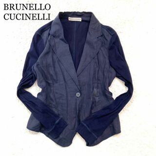 【極美品】BRUNELLO CUCINELLI ジャケット 切替 麻 44 S