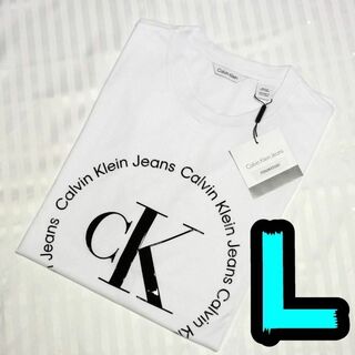 カルバンクライン(Calvin Klein)の【新品】カルバンクライン　Tシャツ　L　白　Calvin Klein　②(Tシャツ/カットソー(半袖/袖なし))