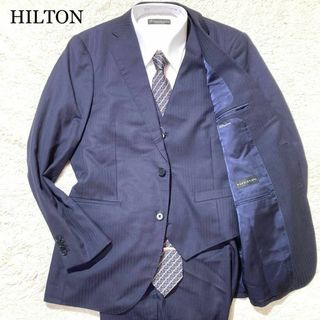 【未使用級】HILTON ヒルトン スリーピース ネイビー ストライプ A6 L(その他)