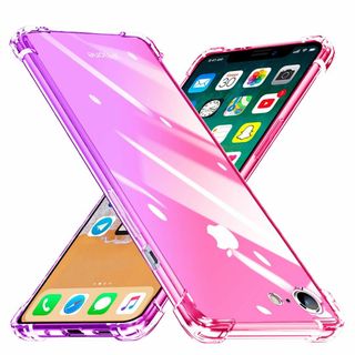 【サイズ:iPhone7/8/SE2/SE3_色:ピンク+パープル】iPhone(その他)