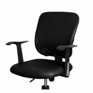 【色: ブラック】[pkpohs] 椅子カバー オフィスチェア PU 事務椅子 (オフィスチェア)