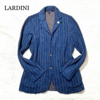ラルディーニ(LARDINI)の【未使用級】LARDINI ジャケット ブルー ストライプ ブートニエール S(テーラードジャケット)