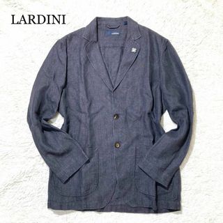 ラルディーニ(LARDINI)の【現行☆未使用級】LARDINI ジャケット デニム ブートニエール リネン L(テーラードジャケット)