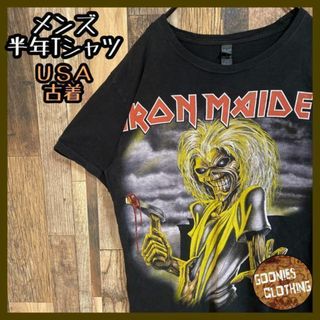 アイアン・メイデン ロック バンド Tシャツ USA古着 90s 半袖 ブラック(Tシャツ/カットソー(半袖/袖なし))