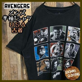 アベンジャーズ アメコミ キャラクター Tシャツ USA古着 90s 半袖 黒(Tシャツ/カットソー(半袖/袖なし))