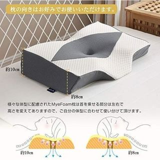 【安眠】MyeFoam 枕 低反発 まくら グレー 洗える 新生活 寝具(枕)