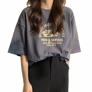 [WEARBIE] [ウェアビー] デザインプリント Tシャツ 半袖 オーバーサ