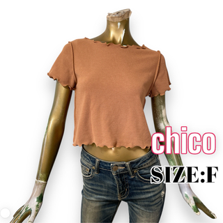 フーズフーチコ(who's who Chico)のchico ♥ 大人可愛い サーマル メロウ クロップド Tシャツ(Tシャツ(半袖/袖なし))