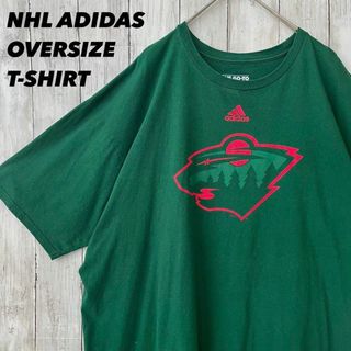 アメリカ古着ADIDAS NHLミネソタワイルドプリントTシャツ　ゆるだぼ2XL(Tシャツ/カットソー(半袖/袖なし))