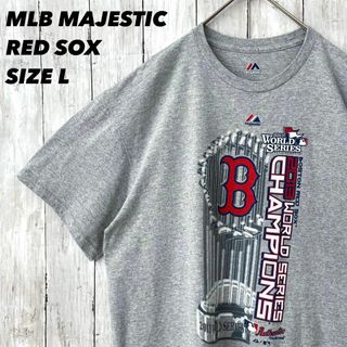 MLB - アメリカ古着　MLB MAJESTIC ボストンレッドソックスプリントTシャツL