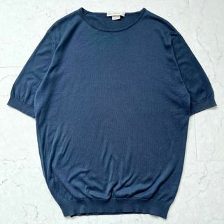 ジョンスメドレー(JOHN SMEDLEY)の【ジョンスメドレー】美品イギリス製 メンズXSシーアイランドコットン 半袖ニット(ニット/セーター)